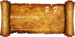 Rohács Frida névjegykártya